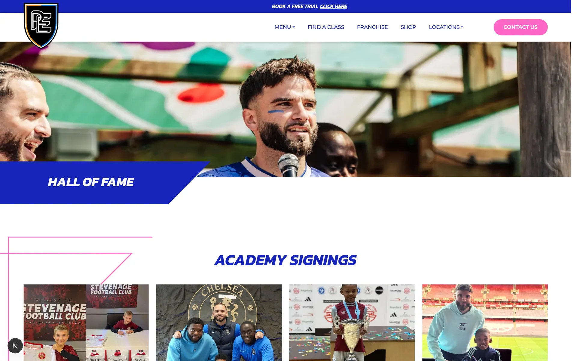 Hall of Fame gallery of academy player signings
